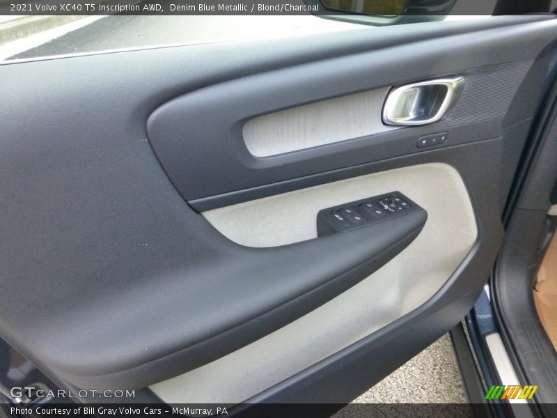 Denim Blue Metallic / Blond/Charcoal 2021 Volvo XC40 T5 Inscription AWD