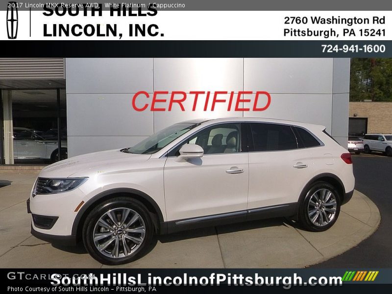 White Platinum / Cappuccino 2017 Lincoln MKX Reserve AWD