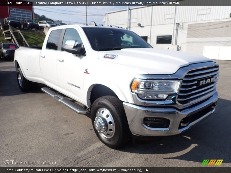 Bright White / Mountain Brown/Light Mountain Brown 2020 Ram 3500 Laramie Longhorn Crew Cab 4x4