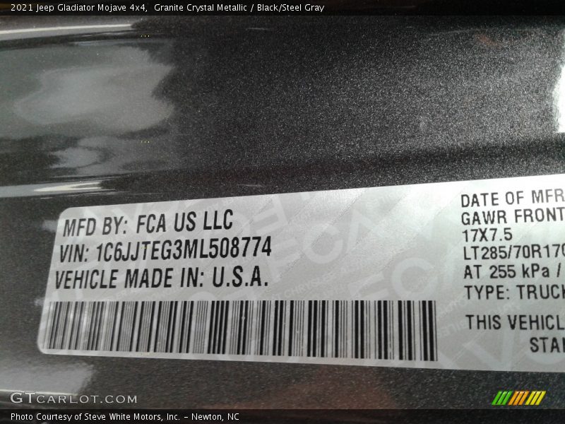Granite Crystal Metallic / Black/Steel Gray 2021 Jeep Gladiator Mojave 4x4