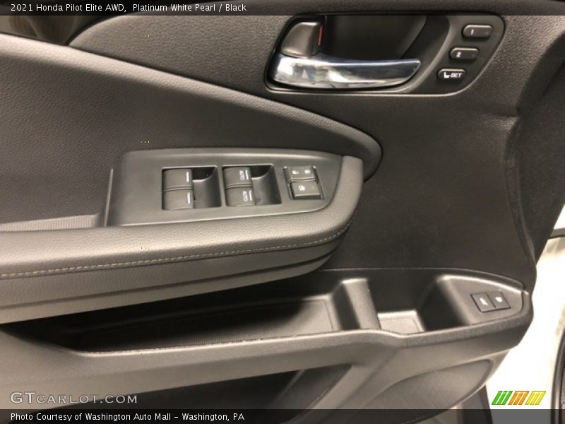 Platinum White Pearl / Black 2021 Honda Pilot Elite AWD