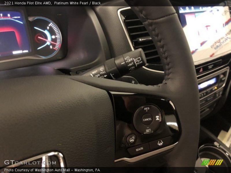 Platinum White Pearl / Black 2021 Honda Pilot Elite AWD