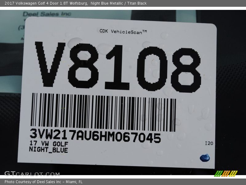 Night Blue Metallic / Titan Black 2017 Volkswagen Golf 4 Door 1.8T Wolfsburg