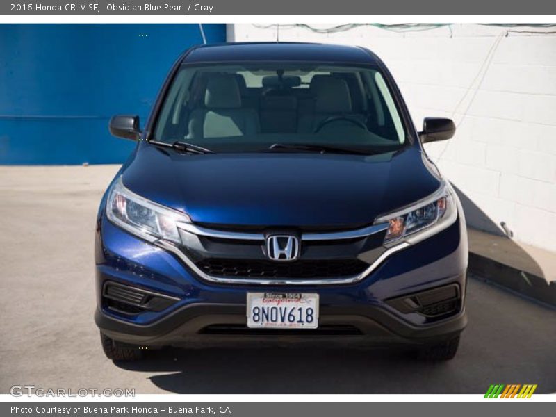 Obsidian Blue Pearl / Gray 2016 Honda CR-V SE