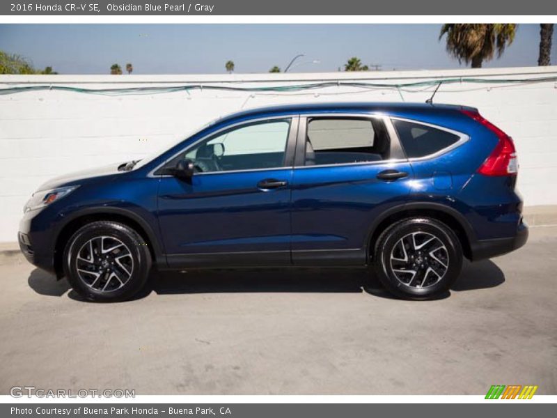 Obsidian Blue Pearl / Gray 2016 Honda CR-V SE