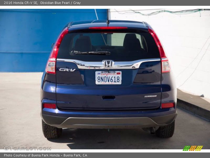 Obsidian Blue Pearl / Gray 2016 Honda CR-V SE