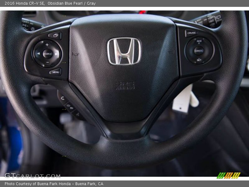 Obsidian Blue Pearl / Gray 2016 Honda CR-V SE