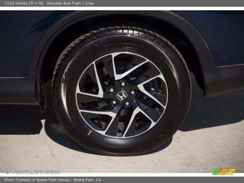 Obsidian Blue Pearl / Gray 2016 Honda CR-V SE