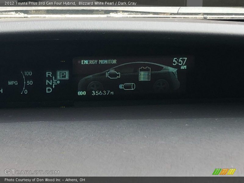 Blizzard White Pearl / Dark Gray 2012 Toyota Prius 3rd Gen Four Hybrid
