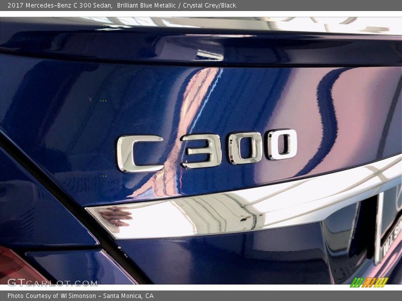 Brilliant Blue Metallic / Crystal Grey/Black 2017 Mercedes-Benz C 300 Sedan