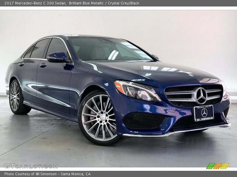 Brilliant Blue Metallic / Crystal Grey/Black 2017 Mercedes-Benz C 300 Sedan