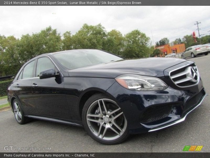 Lunar Blue Metallic / Silk Beige/Espresso Brown 2014 Mercedes-Benz E 350 Sport Sedan