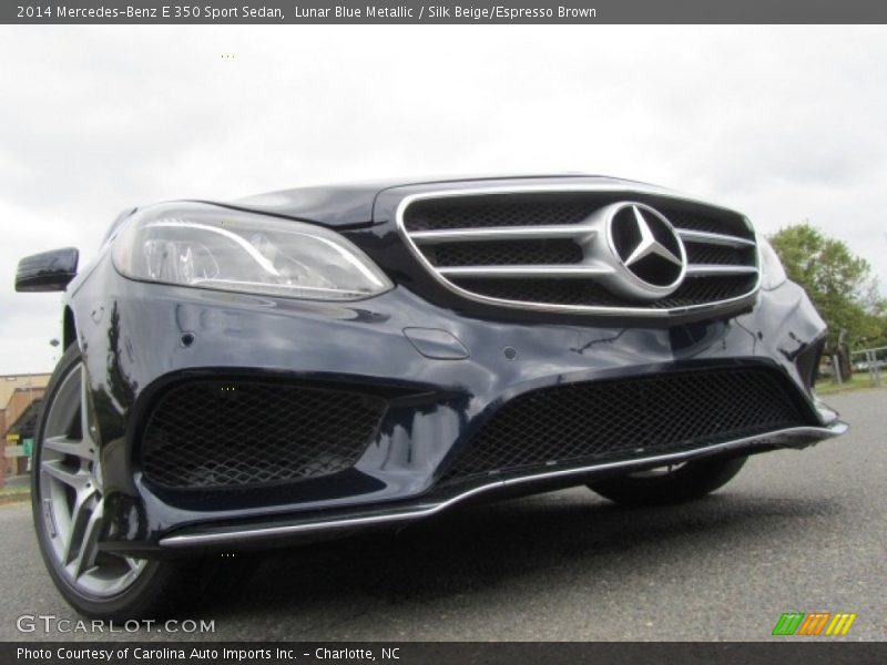 Lunar Blue Metallic / Silk Beige/Espresso Brown 2014 Mercedes-Benz E 350 Sport Sedan