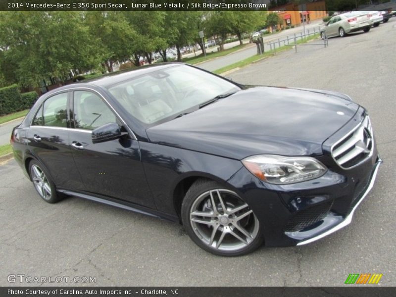 Lunar Blue Metallic / Silk Beige/Espresso Brown 2014 Mercedes-Benz E 350 Sport Sedan