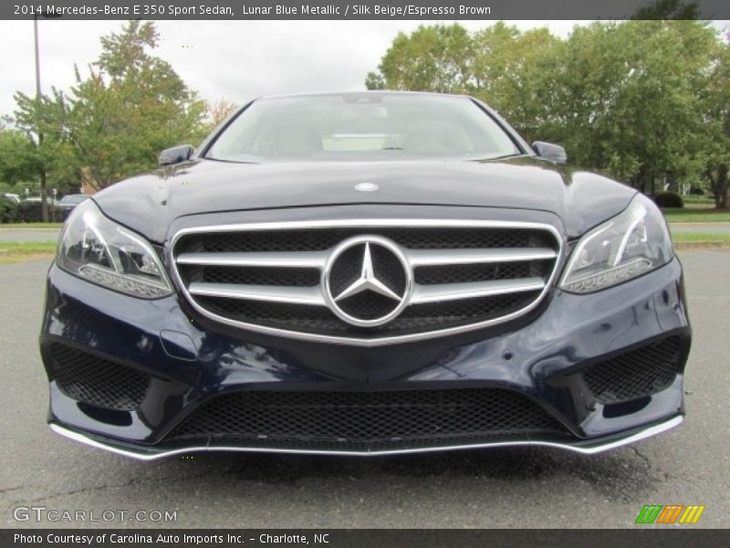 Lunar Blue Metallic / Silk Beige/Espresso Brown 2014 Mercedes-Benz E 350 Sport Sedan