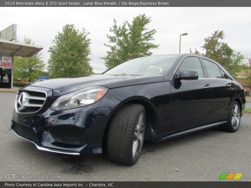 Lunar Blue Metallic / Silk Beige/Espresso Brown 2014 Mercedes-Benz E 350 Sport Sedan