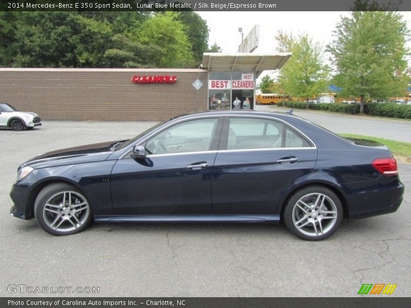 Lunar Blue Metallic / Silk Beige/Espresso Brown 2014 Mercedes-Benz E 350 Sport Sedan