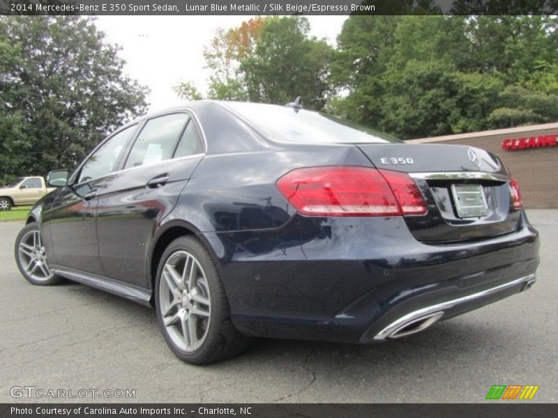 Lunar Blue Metallic / Silk Beige/Espresso Brown 2014 Mercedes-Benz E 350 Sport Sedan