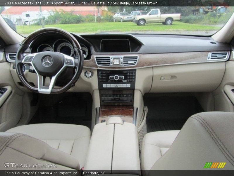 Lunar Blue Metallic / Silk Beige/Espresso Brown 2014 Mercedes-Benz E 350 Sport Sedan