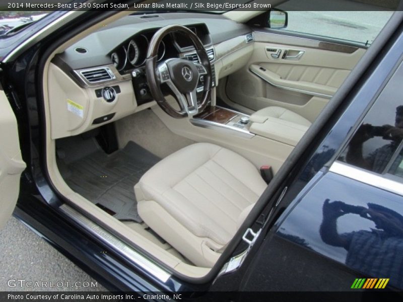 Lunar Blue Metallic / Silk Beige/Espresso Brown 2014 Mercedes-Benz E 350 Sport Sedan
