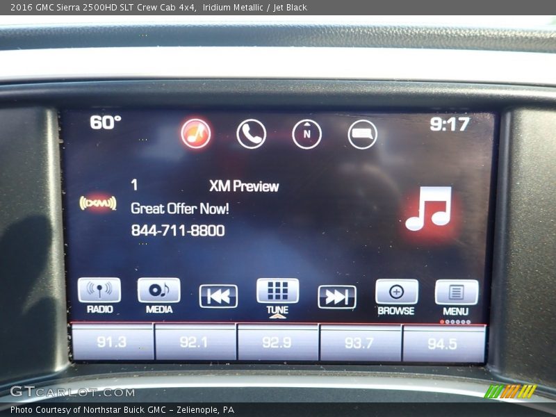 Iridium Metallic / Jet Black 2016 GMC Sierra 2500HD SLT Crew Cab 4x4