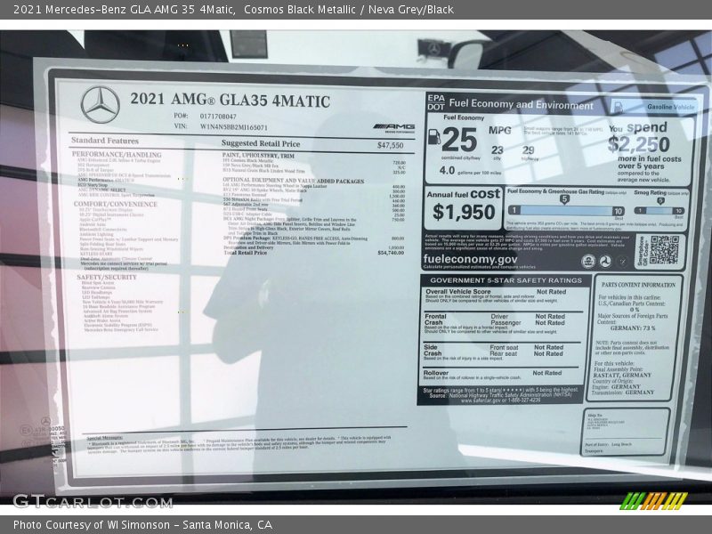 Cosmos Black Metallic / Neva Grey/Black 2021 Mercedes-Benz GLA AMG 35 4Matic