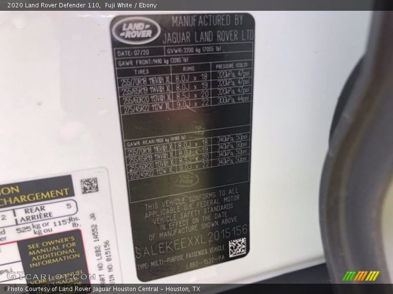 Fuji White / Ebony 2020 Land Rover Defender 110