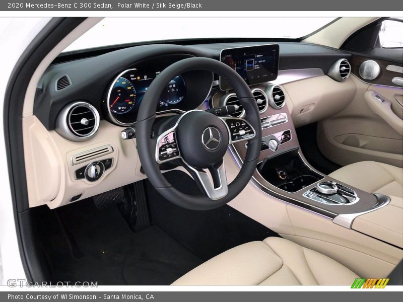 Polar White / Silk Beige/Black 2020 Mercedes-Benz C 300 Sedan