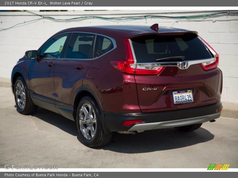 Molten Lava Pearl / Gray 2017 Honda CR-V EX-L