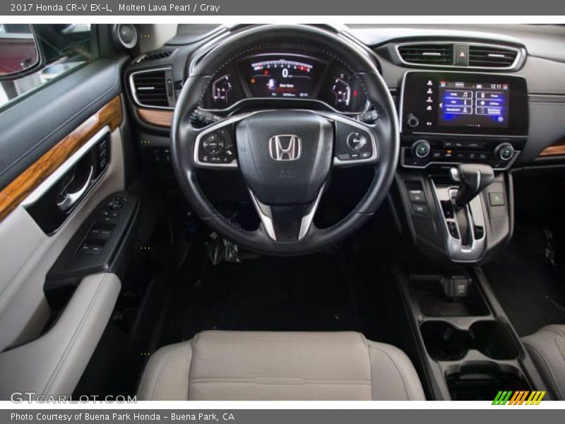 Molten Lava Pearl / Gray 2017 Honda CR-V EX-L