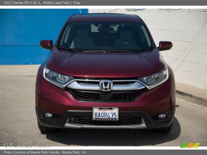 Molten Lava Pearl / Gray 2017 Honda CR-V EX-L