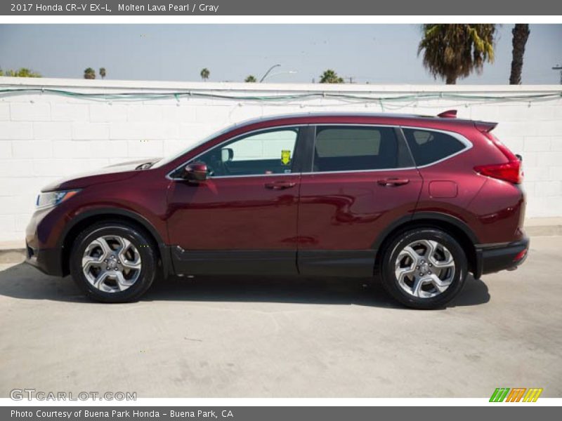 Molten Lava Pearl / Gray 2017 Honda CR-V EX-L