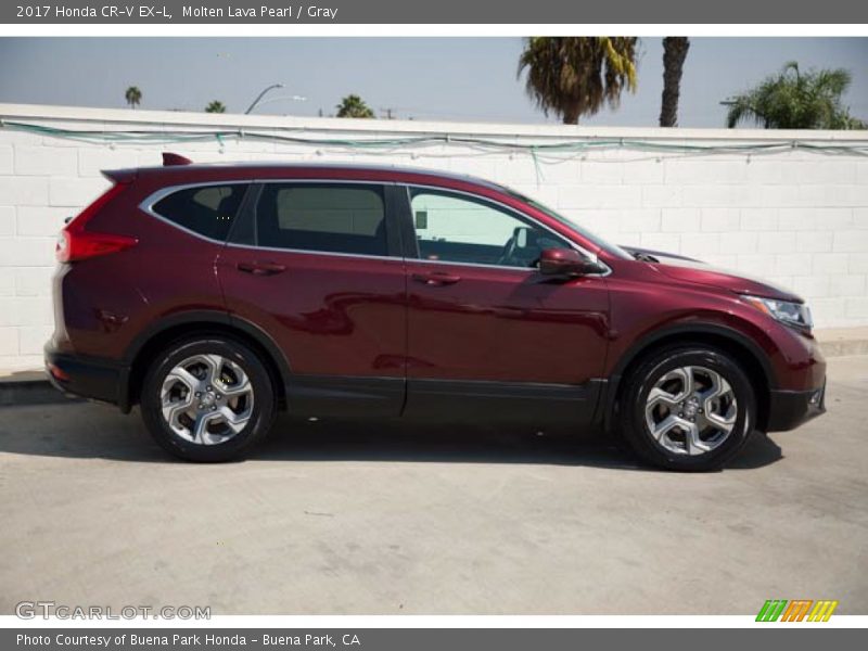 Molten Lava Pearl / Gray 2017 Honda CR-V EX-L