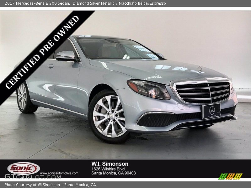 Diamond Silver Metallic / Macchiato Beige/Espresso 2017 Mercedes-Benz E 300 Sedan