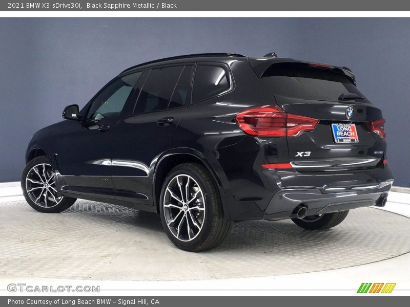 Black Sapphire Metallic / Black 2021 BMW X3 sDrive30i