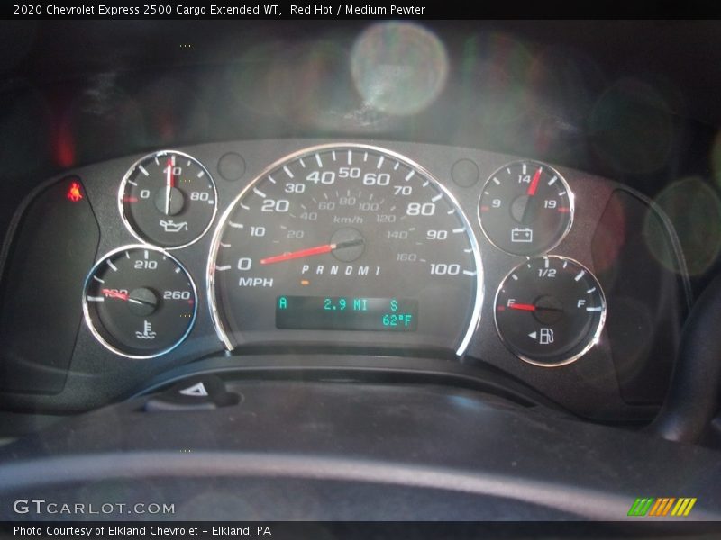 Red Hot / Medium Pewter 2020 Chevrolet Express 2500 Cargo Extended WT