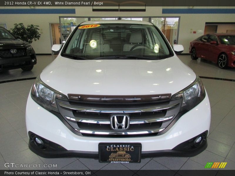 White Diamond Pearl / Beige 2012 Honda CR-V EX 4WD