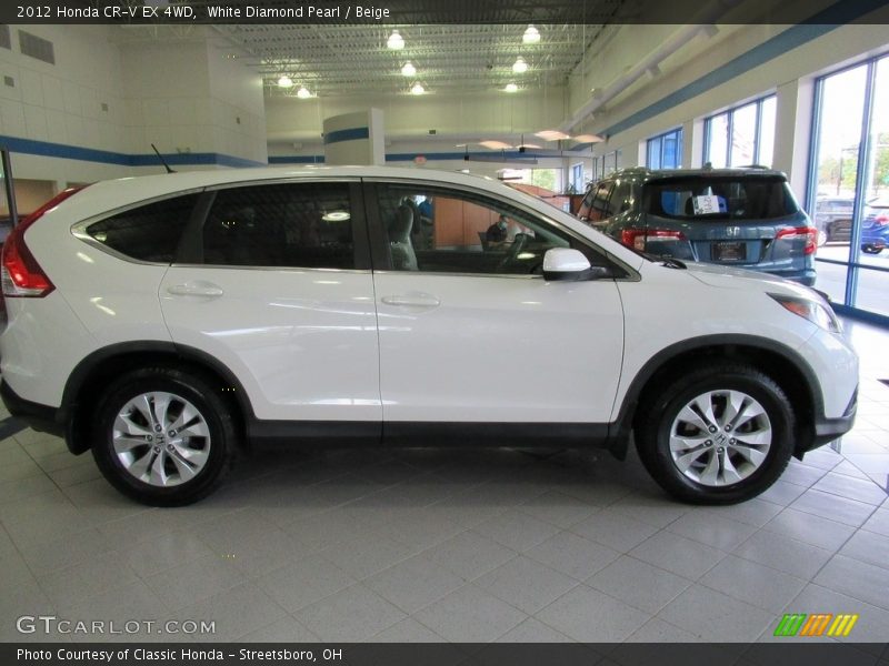 White Diamond Pearl / Beige 2012 Honda CR-V EX 4WD
