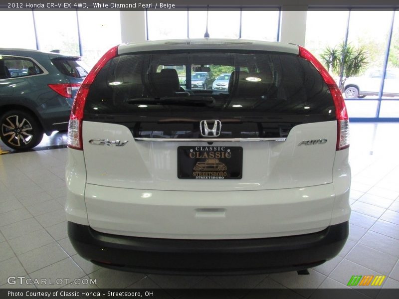 White Diamond Pearl / Beige 2012 Honda CR-V EX 4WD