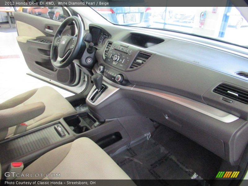 White Diamond Pearl / Beige 2012 Honda CR-V EX 4WD