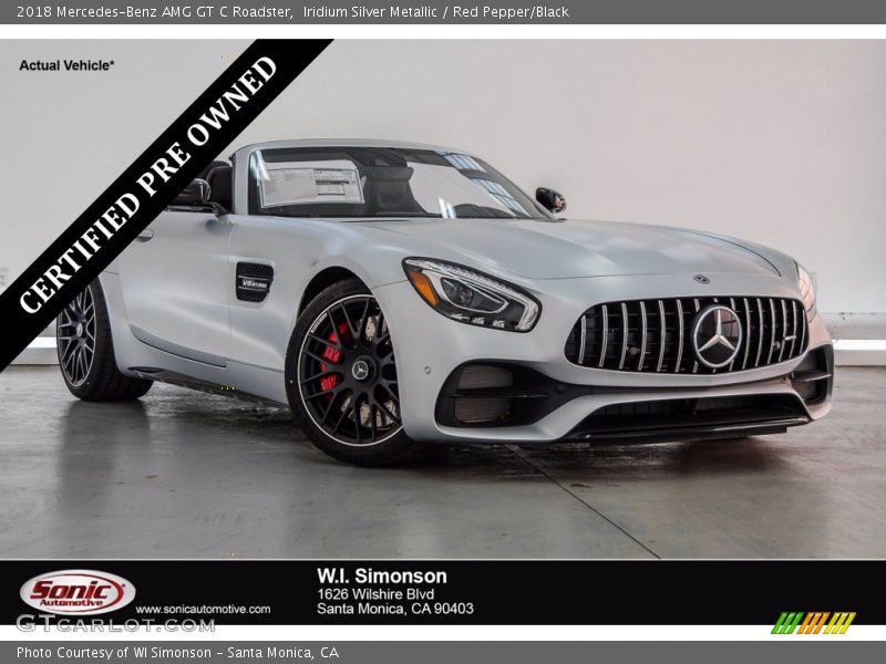 Iridium Silver Metallic / Red Pepper/Black 2018 Mercedes-Benz AMG GT C Roadster