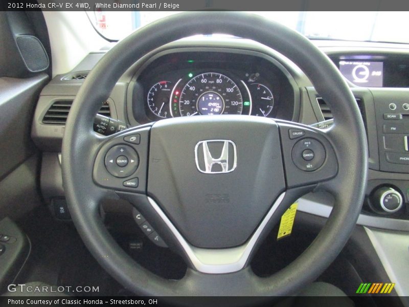 White Diamond Pearl / Beige 2012 Honda CR-V EX 4WD