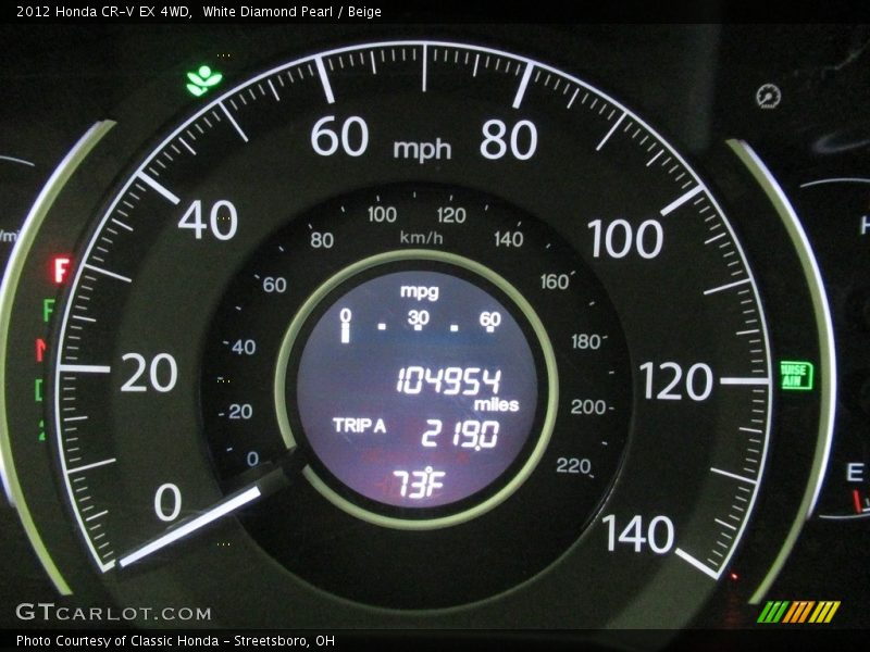 White Diamond Pearl / Beige 2012 Honda CR-V EX 4WD