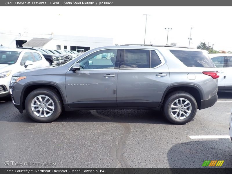 Satin Steel Metallic / Jet Black 2020 Chevrolet Traverse LT AWD