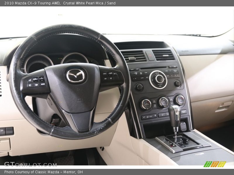 Crystal White Pearl Mica / Sand 2010 Mazda CX-9 Touring AWD