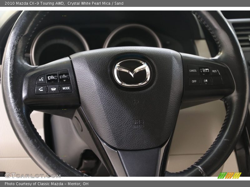 Crystal White Pearl Mica / Sand 2010 Mazda CX-9 Touring AWD
