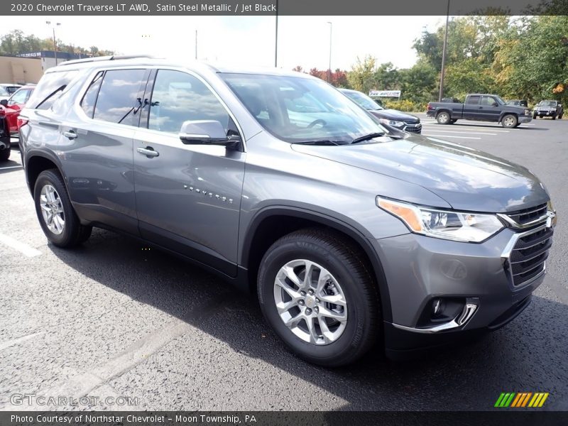 Satin Steel Metallic / Jet Black 2020 Chevrolet Traverse LT AWD