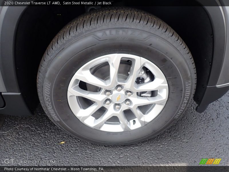 Satin Steel Metallic / Jet Black 2020 Chevrolet Traverse LT AWD