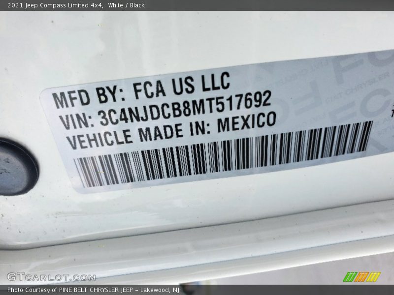 White / Black 2021 Jeep Compass Limited 4x4