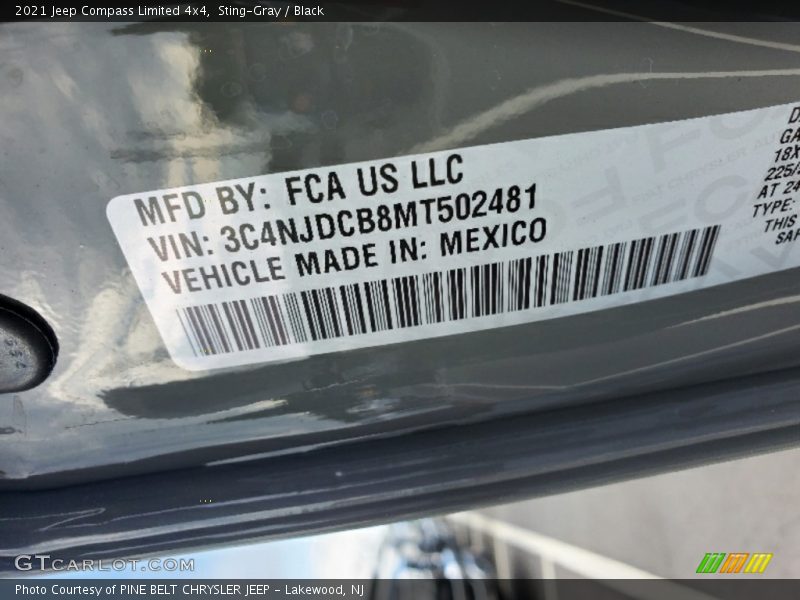 Sting-Gray / Black 2021 Jeep Compass Limited 4x4